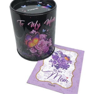 For MOM best wishes scented candle and wish card, new in box.